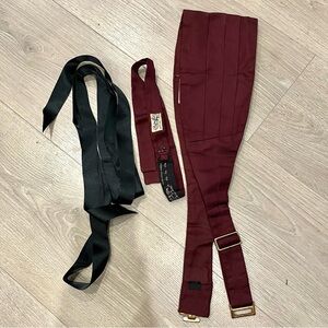 Vintage Burgundy Cummerbund Set Rogers Peet